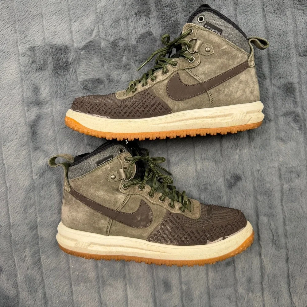 Nike Lunar Force 1 Duckboot Olive Brown Watershield Mens 10 805899-201